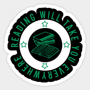 Reading will take you everywhere Sticker